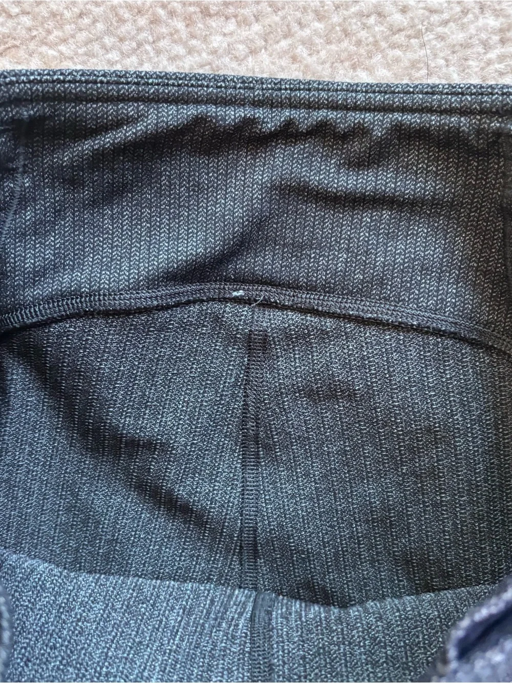 lululemon athletica women's dark gray ribbed leggings size 6
